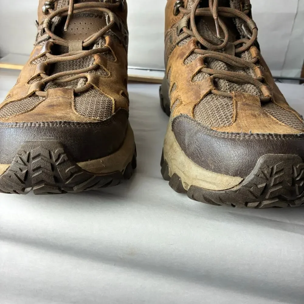 Skechers Relaxed Fit Hiking Boots Men's 11.5 Waterproof Goodyear Brown Leather